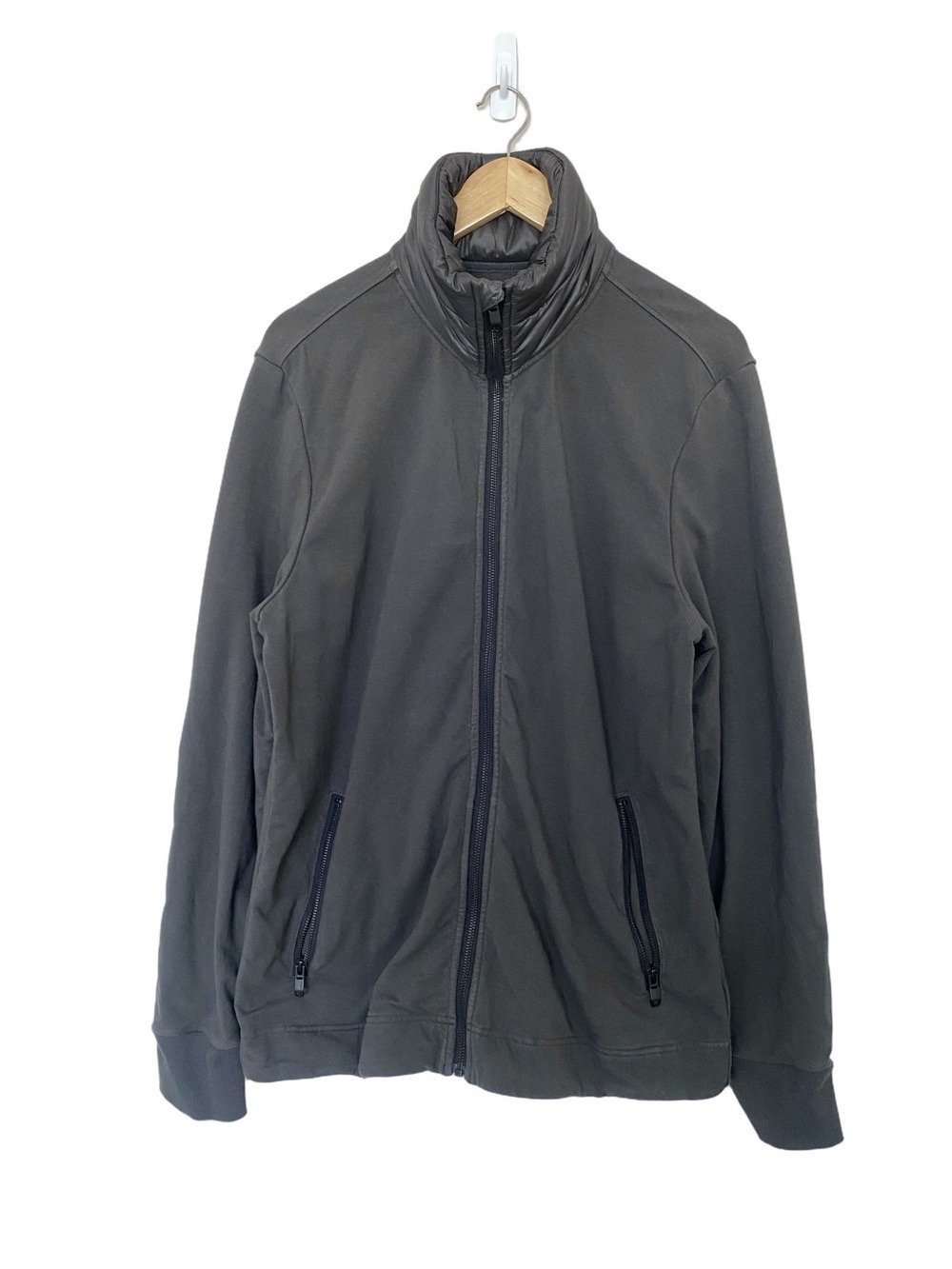 Lululemon Charcoal Grey Puffer Panel Performance Jacket Mens L Full Zip